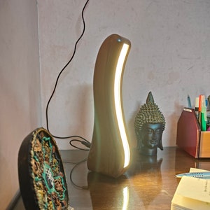 Handmade Wooden Lamp - Study Lamp For Office And Home - Minimalist Wooden Table Lamp, Desk Accessories, Night Light, Bedside Lamp, Desk Lamp