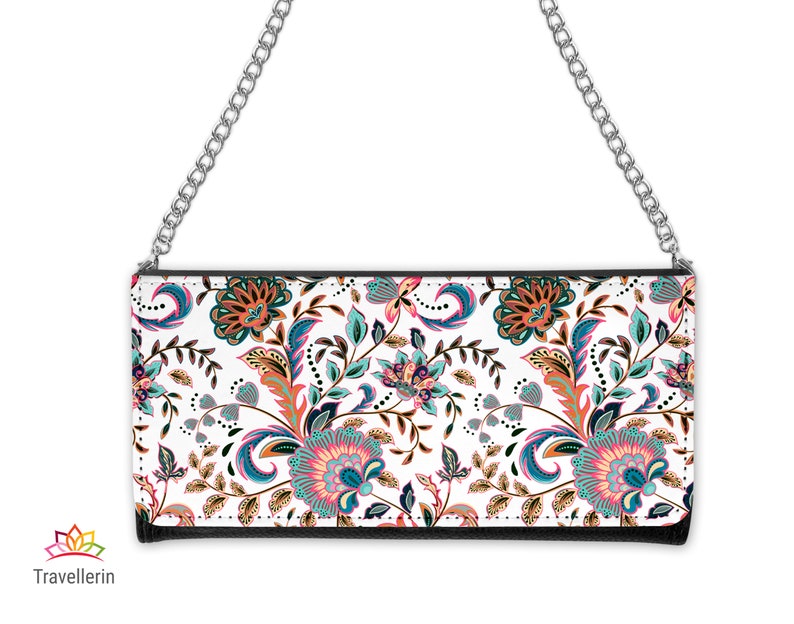 Women's Travel Wallet Personalized Option Colorful Paisley Etsy