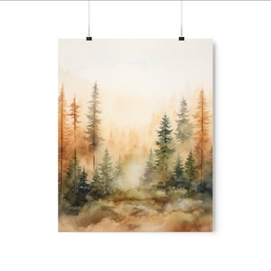 Warm Watercolor Meadow, Instant Download, Printable Digital File