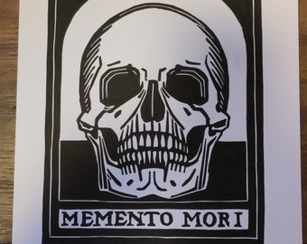 Linoldruck "Memento Mori" DIN A4