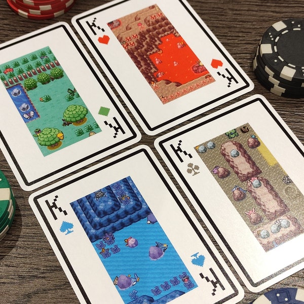 Safari 1 - Pokermon Standard Card Deck (Zone 1) Pokemon Inspired Playing Cards - Fire Water Grass Fairy Pokemon Inspired 52 Card Poker Deck