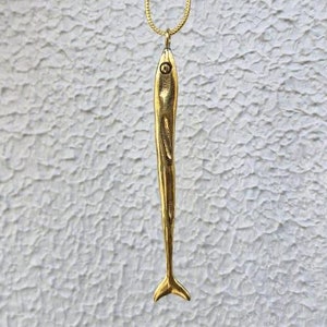 Collier sardine en or : pendentif à breloques Poissons