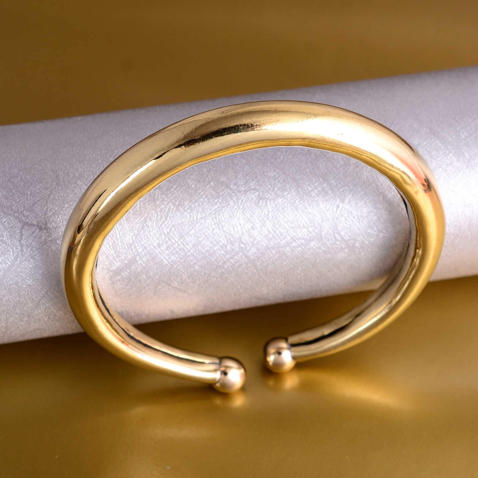 Open Cuff Bracelet, Gold Cuff Bangle, Gold Plated Bangle Bracelet, Open