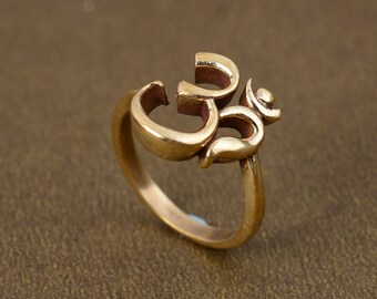 Bague Om en or : bijoux de méditation yoga, bague de protection
