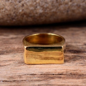 Anillo de sello personalizado, anillo de monograma personalizado, regalos personalizados para hombres, anillo meñique de oro, anillo inicial, joyería hecha a mano imagen 3