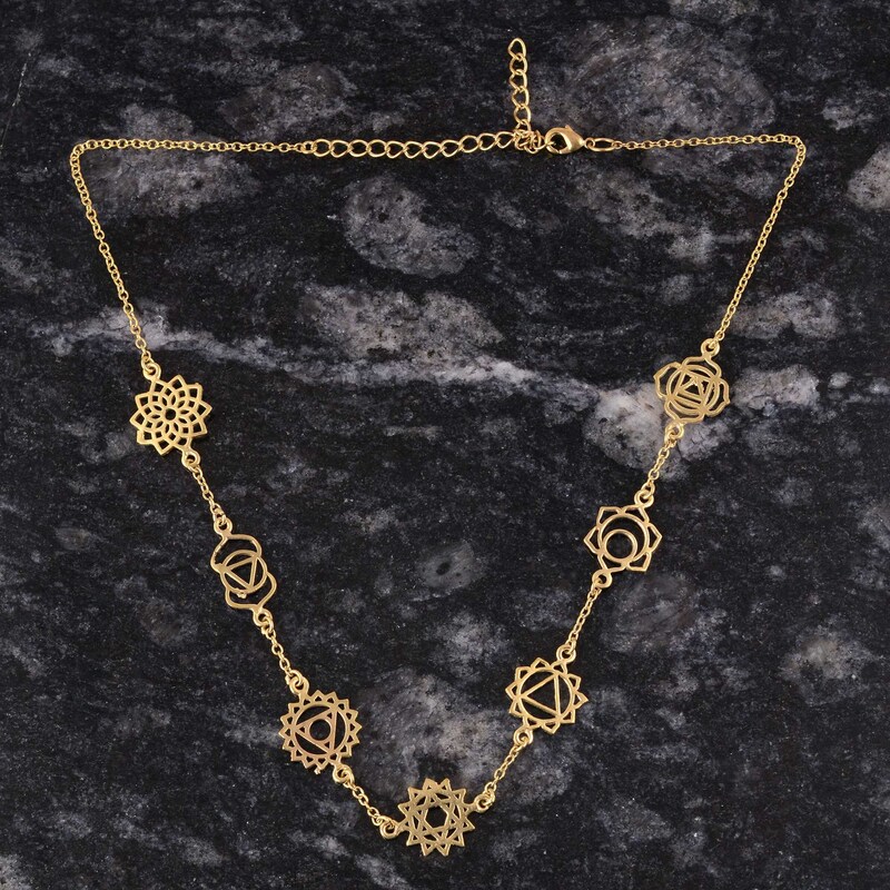 The chakra spiral - gold brass necklace main image 1