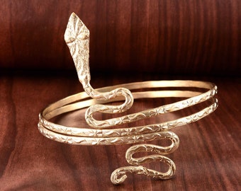 Guldfärgad ormarmsmanschett i överarm: Boho armband