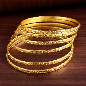 Brazalete de oro indio, pulsera de oro, brazalete de oro para mujer, brazalete apilable, brazaletes de oro