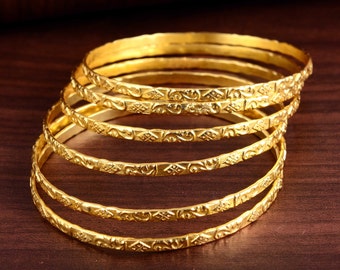 Indian Gold Bangle, Gold Bracelet, women Gold Bangle, Stacking Bangle, Gold Bangles