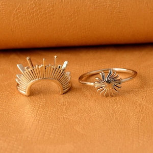 Gold Sunburst Ring, Gold Sunbeam Ring, Sunshine Ring, Rising Sun Ring, Perfect Gift For Her, Minimalist Women Ring, Celestial Ring