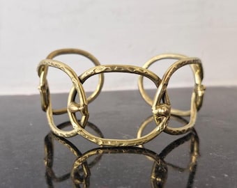 Vintage Vtg Givenchy Chain Bracelet Gold Tone Chunky Links Sz 7.5