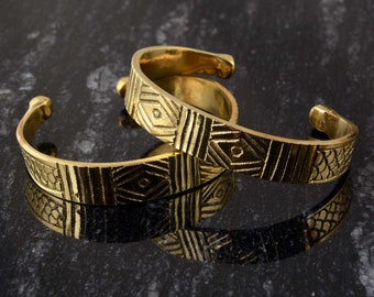 Vergulde open manchetarmband: verstelbare geometrische armband