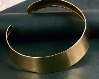 Plain Brass Choker, Flexible Brass Choker Necklace, Brass Cuff Necklace, Brass Collar Necklace, Gold Choker, Gold Necklace, Gift For Her