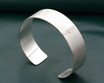 Handmade Antique Silver Cuff Bracelet: Wide Adjustable Design