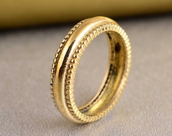 Simple Brass Ring For Women and Men, Indian Traditional brass ring, Ethnic Brass Ring, Wide Gold Band Ring