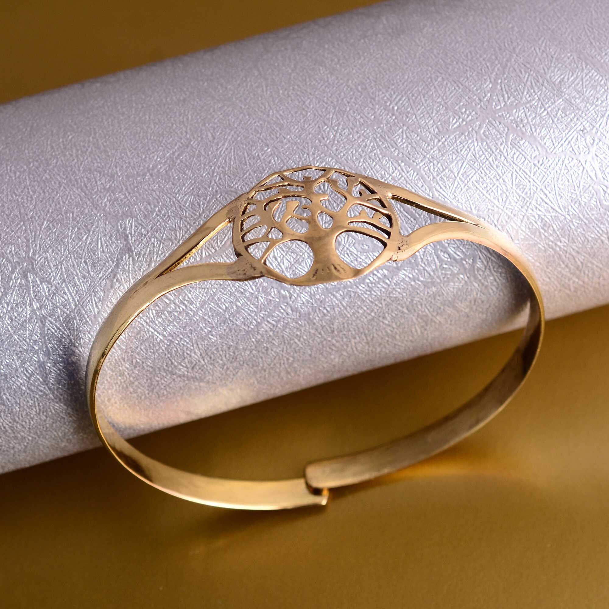Gold Tree of Life Bangle Bracelet: Women's Cuff - Etsy