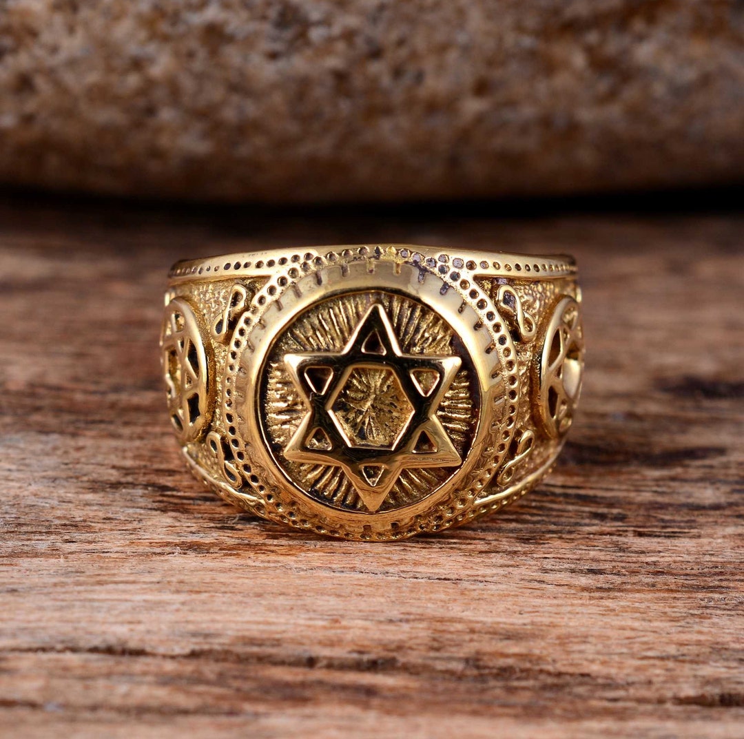 Jewish Diamond Rings Gold Star of David Ring: Jewish Spiritual Jewelry - Etsy