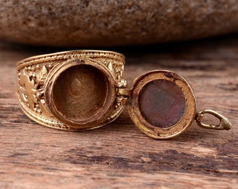 Labradorite Poison Ring, Box Ring, Secret Compartment Ring, Pill Box Ring, Gemstone Handmade Openable Poisoner Ring, Jewelry
