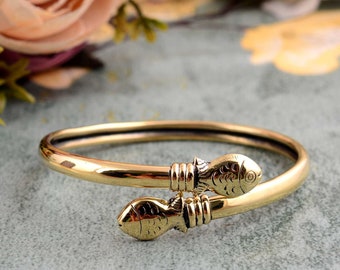 Adjustable Fish Bangle: Chunky Women's Statement Bracelet