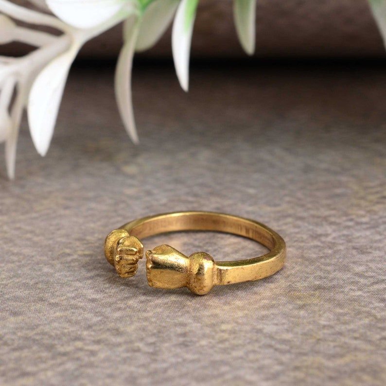 Red Fist Rings Gold Fist Ring: Power Symbol Sculpture Ring, Men's Jewelry - Etsy