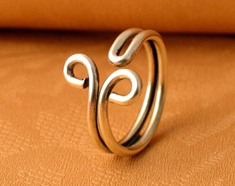 Double Back Swirl Toe Ring, Swirl Toe Ring, Adjustable Toe Ring, Summer Jewelry, Summer Toe Ring, Swirl design