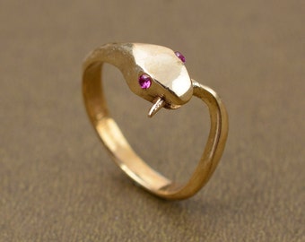 Gold Ouroboros Snake Ring: Dainty Boho Jewelry
