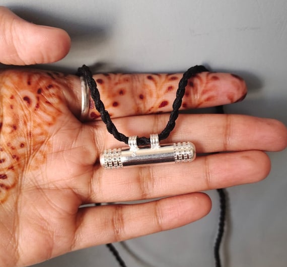 Black thread with silver pendant best sale
