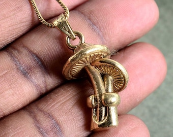 Mini Mushroom Pendant: Dainty Charm Necklace