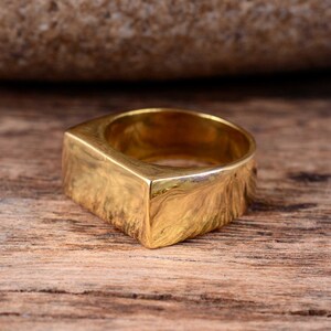 Anillo de sello personalizado, anillo de monograma personalizado, regalos personalizados para hombres, anillo meñique de oro, anillo inicial, joyería hecha a mano imagen 2