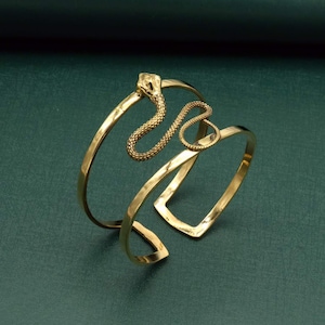 Gold snake bracelet, snake cuff bracelet, gold snake bracelet, gold bracelet, snake bracelet, statement bracelet, bracelets for women