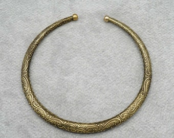 Flexible Plain Brass Choker, Solid Brass Choker Necklace, Brass Cuff Necklace, Brass Collar Necklace, Gold Choker, Gold necklace, For her