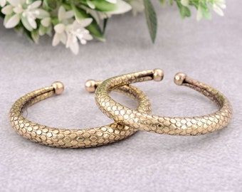 Brazalete abierto chapado en oro: pulsera ajustable