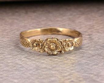 Floral ring, Brass Ring, Flower Ring, multi flower ring, Vintage Ring, gift for her, dainty ring, boho ring, handmade ring, women ring, gift