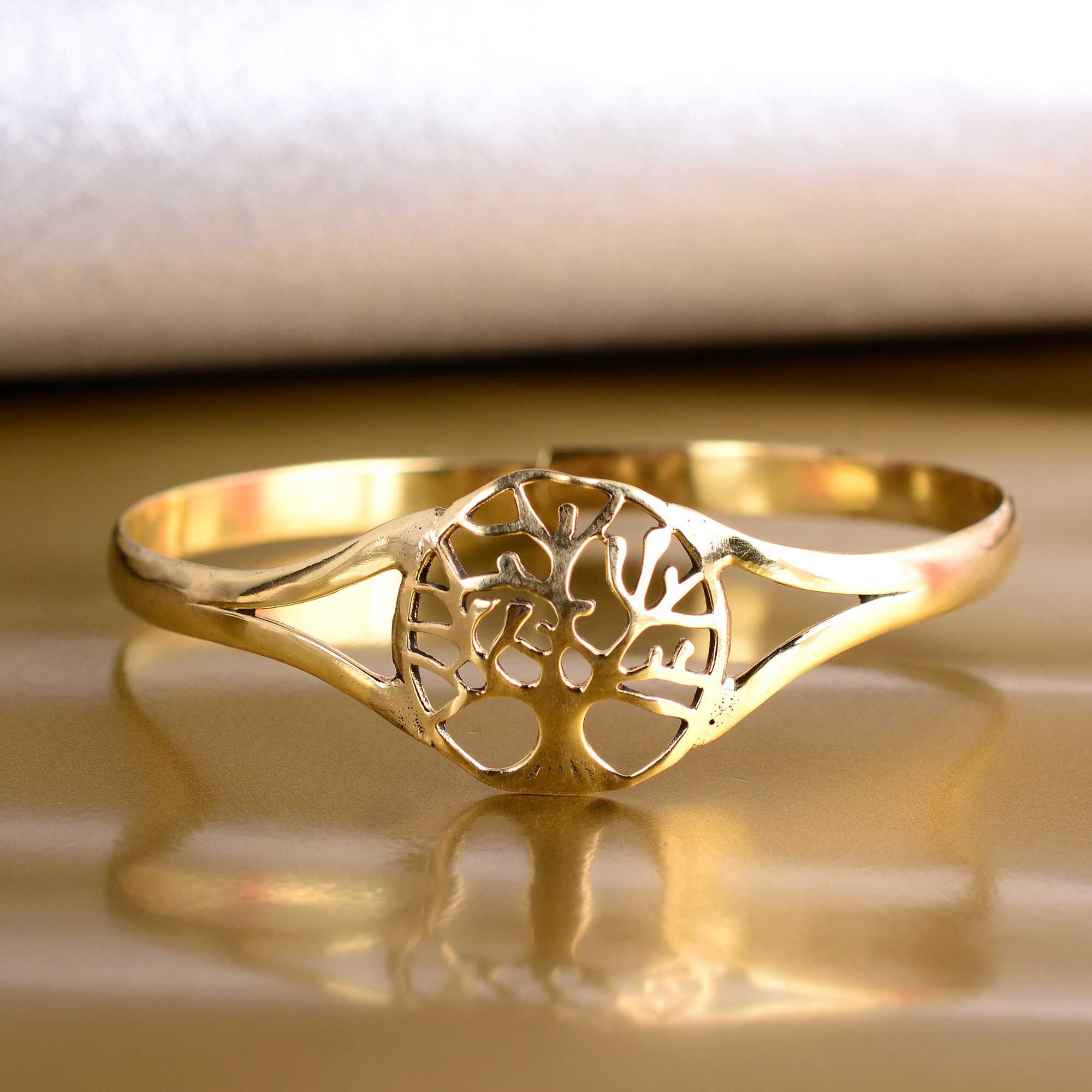 Gold Tree of Life Bangle Bracelet: Women's Cuff - Etsy