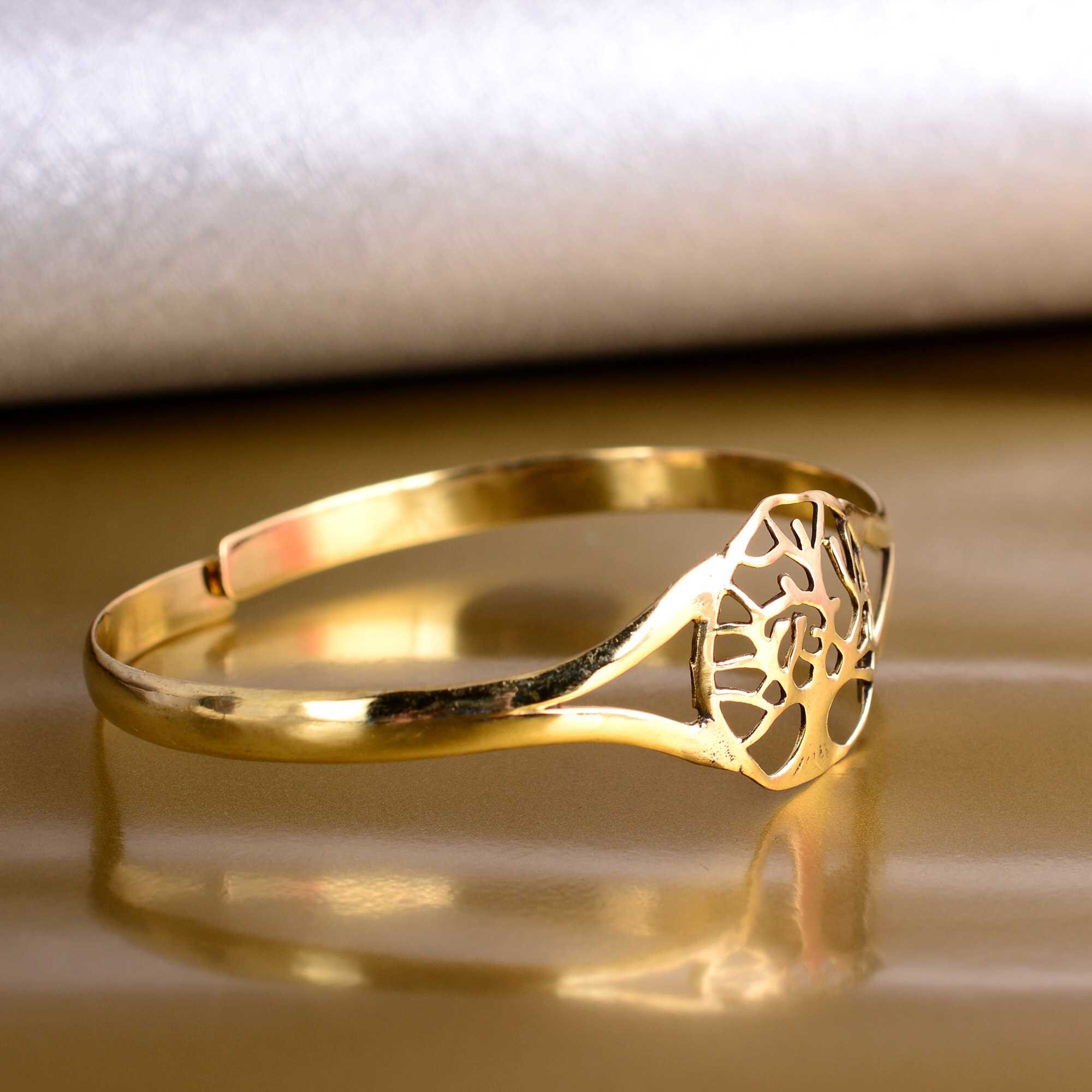 Gold Tree of Life Bangle Bracelet: Women's Cuff - Etsy