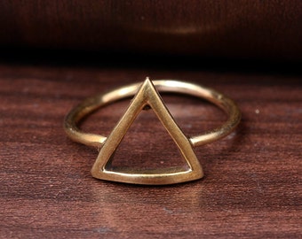 Vermeil Dreieck Ring: Minimalist Geometrische Gold Ring