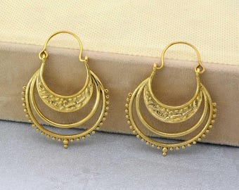Mandala Hoop Earrings: Handmade Tribal Boho Jewelry