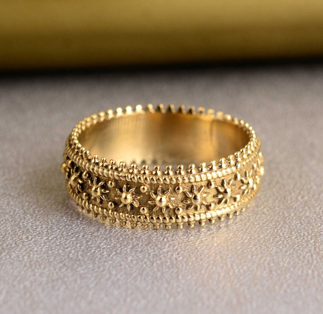 Wide Band Brass Ring: Indian Ethnic Style - Etsy
