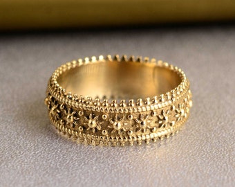 Wide Band Brass Ring: Indian Ethnic Style