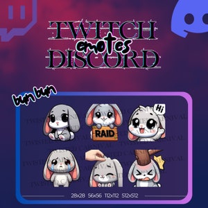 BunBun Twitch/Discord Emote Pack -  - Digital Download -