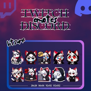 Kitsune Twitch/Discord Emote Pack -  Digital Download -