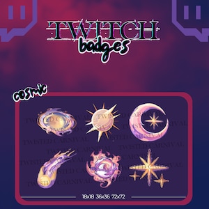 Cosmic Twitch sub/bit badges -  - Digital Download -