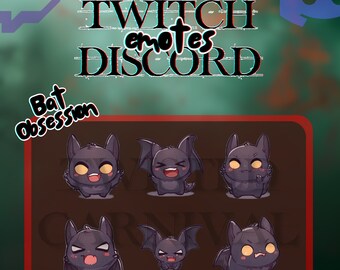 Bat Obsession Twitch/Discord Emote Pack - High Quality - Digital Download - Commercial Use