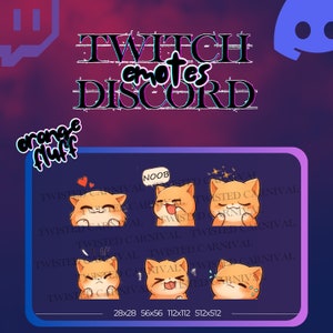 Orange Fluff Twitch/Discord Emote Pack -  - Digital Download -