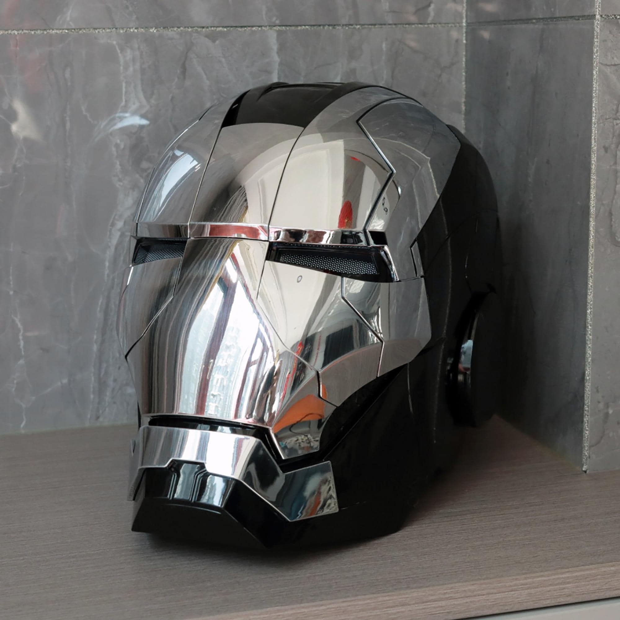 iron man helmet for sale uk MK5 Silver Edition with Voice Activation  HeroHaven English voice control Iron Man Props | Celluloid