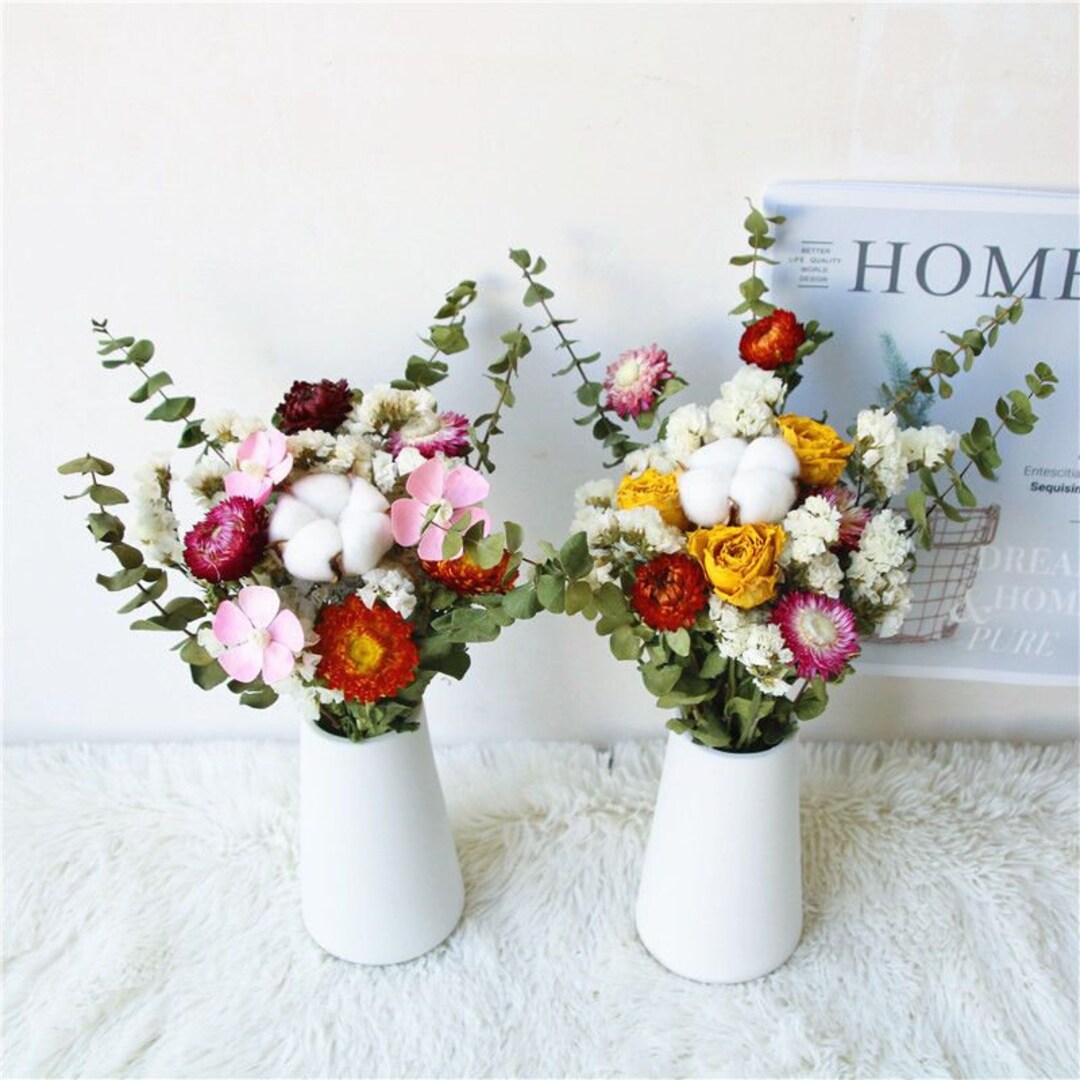 Dried flowers ceramic flower arrangement vase main image 1