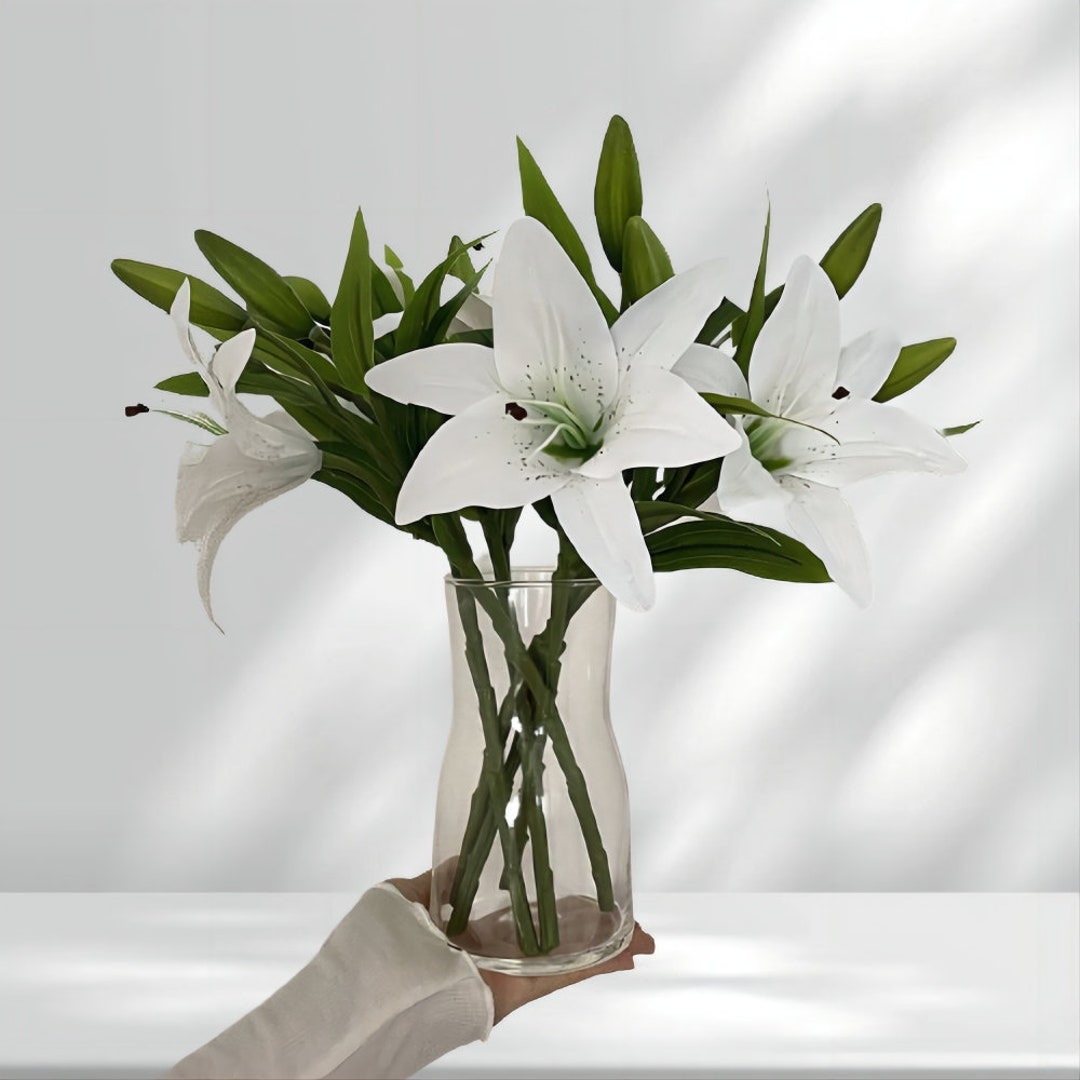 Real Touch Lily/diy Flower Arrangement/white Lily/artificial Etsy
