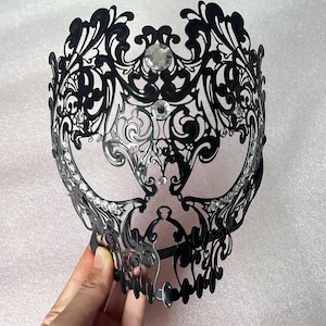 Schädel Metal Maske für Männer, Gothic Eisen Gesichtsmaske, Heavy Metal Cosplay Maske, Halloween Skelett Maske, Festival Rave Maske, Geschenk für ihn