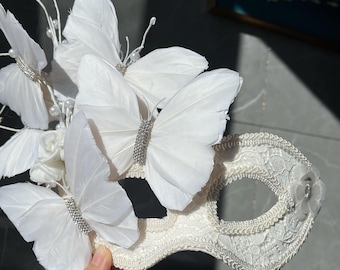 Fairy Butterfly Branch Mask" Party/Wedding/Masquerade/Carnival Gift-Hand-painted 3D Relief｜Gift for Him-Handmade Branch Butterfly Mask