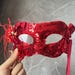 Red Sequins Masquerade Mask-sparkling Venetian Carnival Mask-elegant ...